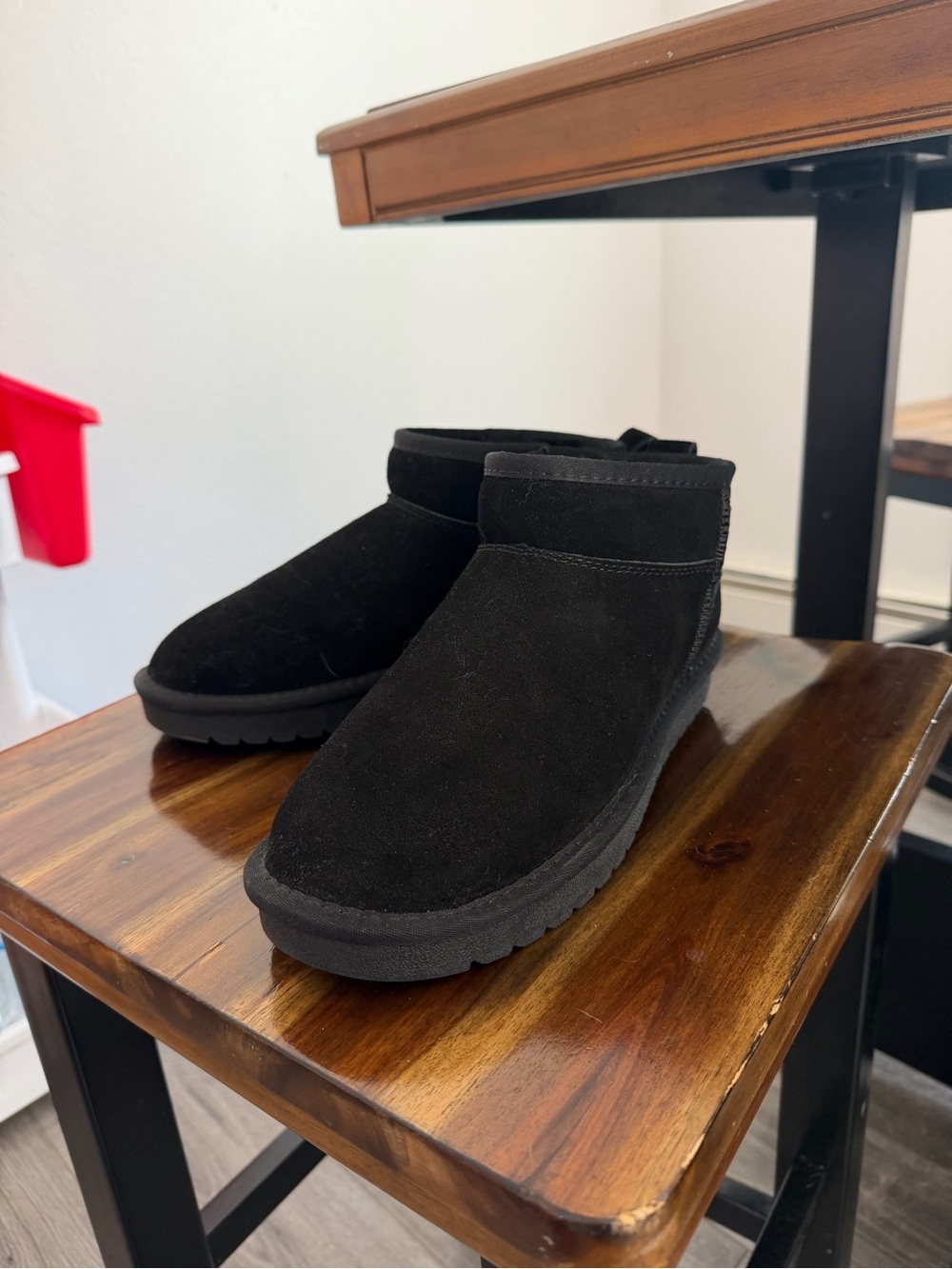 Women's Black Suede Ankle Booties - Cozy Slip-On Style